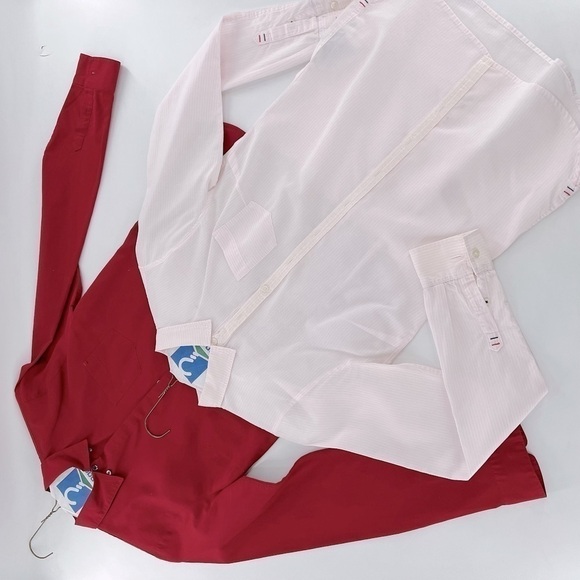 TOMMY HILFIGER WOMENS PINK STRIPED SHIRT BURGUNDY SHIRT 2/38 - Picture 10 of 17